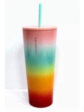 NEW Starbucks 2019 Summer Collection Stainless Steel Rainbow Tumbler 24 oz 🌈